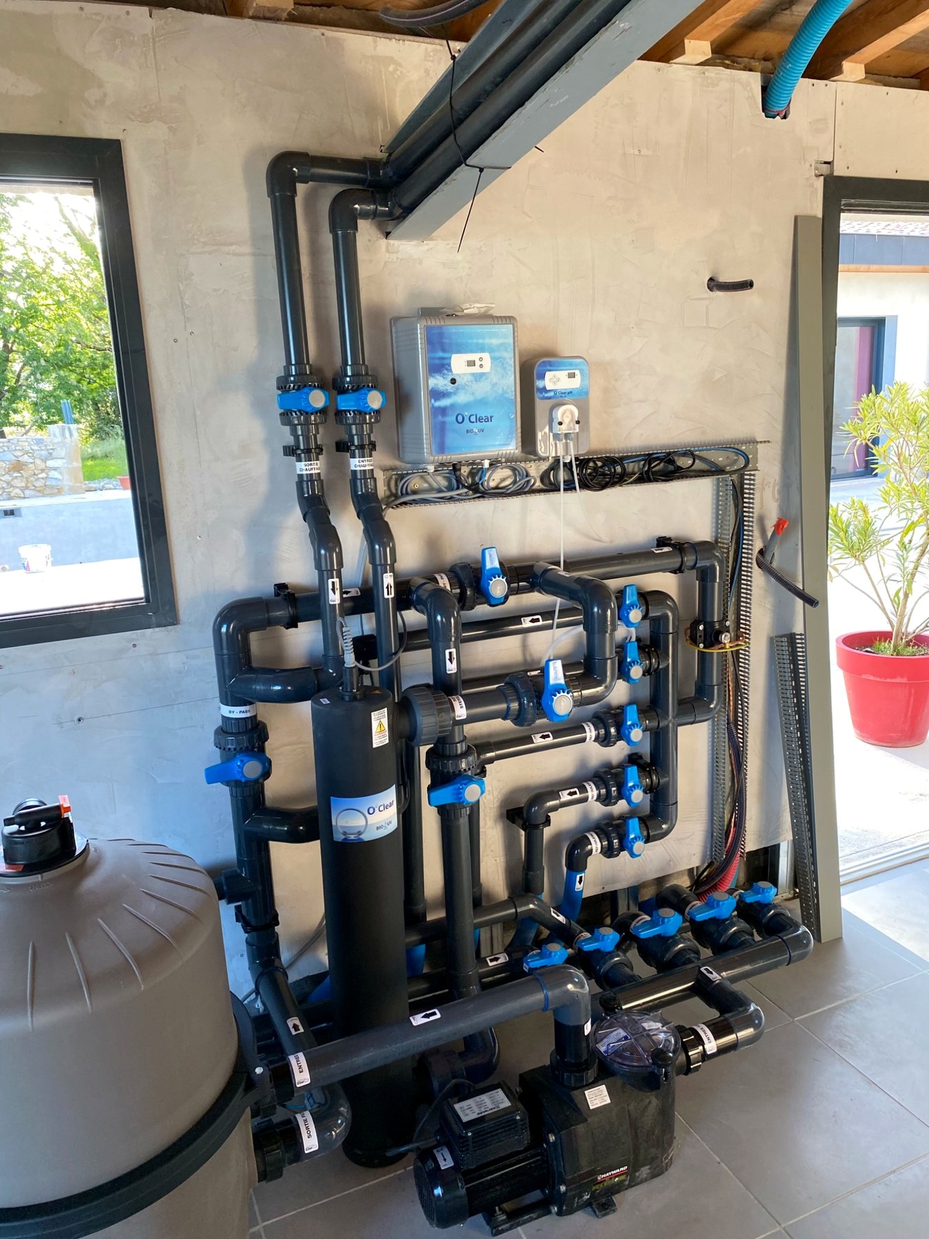Local technique et filtration d'une piscine